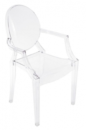 Стул bradexhome из прозрачного поликарбоната 53x56x92 см,  стиль современный