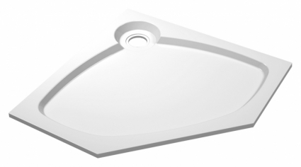 Поддон для душа Cezares Tray P 100 пятиугольный низкий,  в современном стиле