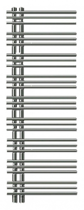 Полотенцесушитель электрический Zehnder Yucca asymmetric YAECR-130-050/RD Chrome правый хром, лесенка, 27 секций