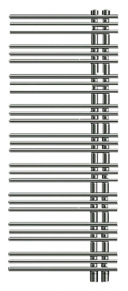 Полотенцесушитель электрический Zehnder Yucca asymmetric YAECL-130-050/RD Chrome левый хром, лесенка, 27 секций