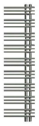 Полотенцесушитель электрический Zehnder Yucca asymmetric YAECL-130-040/DD Chrome левый хром, лесенка, 27 секций