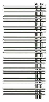 Полотенцесушитель электрический Zehnder Yucca asymmetric YAECL-130-060/DD Chrome левый хром, лесенка, 27 секций