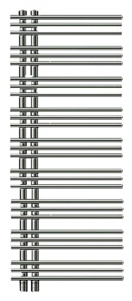 Полотенцесушитель электрический Zehnder Yucca asymmetric YAECR-130-050/DD Chrome правый хром, лесенка, 27 секций