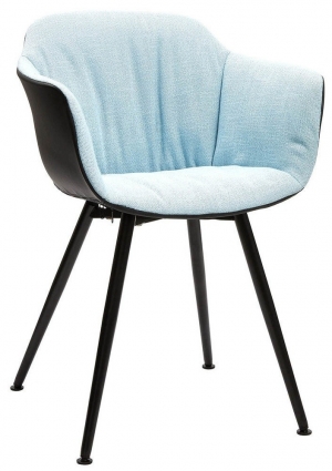 Стул RHOME_Import Lotta Blue с обивкой голубого цвета и металлическим каркасом, 52x58x83 см,  стиль современный