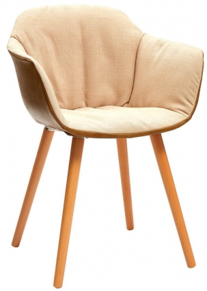 Стул RHOME_Import Lotta Beige с обивкой бежевого цвета и металлическим каркасом, 52x58x83 см,  стиль современный