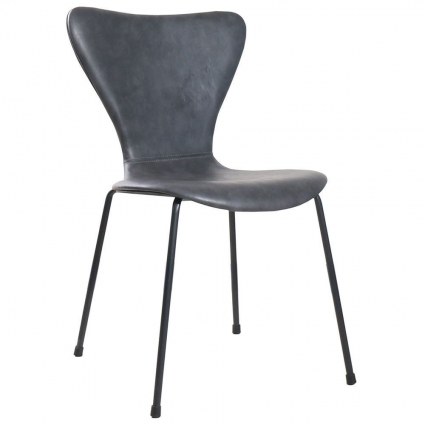 Стул bradexhome Seven Leather серого цвета 47x52x80 см,  стиль современный