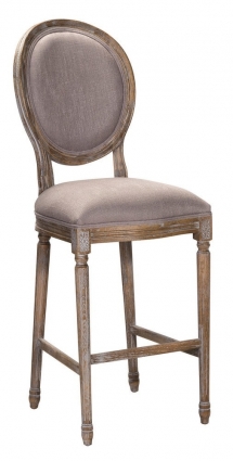 Барный стул RHOME_Import Murano пурпурно-серого цвета с каркасом из массива дуба, 48x59x118 см,  стиль классический