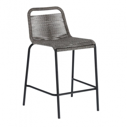 Полубарный стул La Forma Glenville Grey серого цвета 48x55x88 см,  стиль современный
