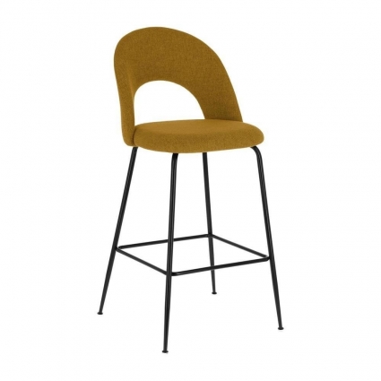 Барный стул La Forma Mahalia mustard-yellow желтого цвета 53x54x109 см,  стиль современный