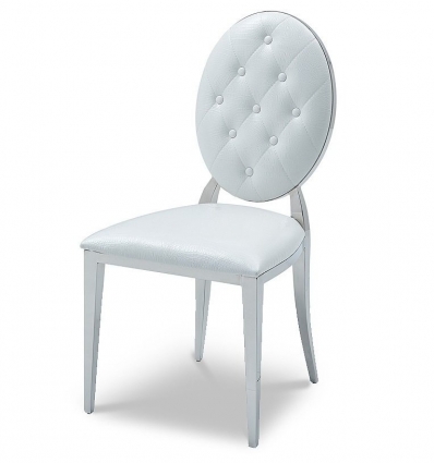 Обеденный стул E-style с белой обивкой, 48x46x92 см,  стиль классический