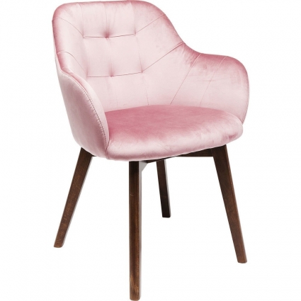 Стул мягкий с подлокотниками KARE DESIGN Lady розового цвета, 60x62x82 см,  стиль скандинавский