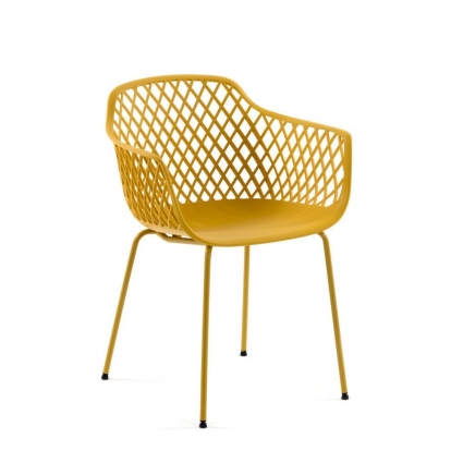 Стул La Forma Quinn Yellow желтого цвета 55x60x80 см,  стиль 