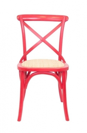 Венский стул Mak-interior Cross Back Red 50x45x89 см,  стиль классический
