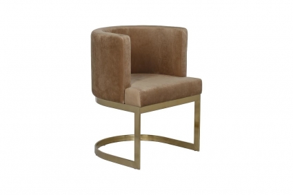 Стул Garda Decor коричневого цвета на металлическом каркасе  59x58x78 см,  стиль скандинавский