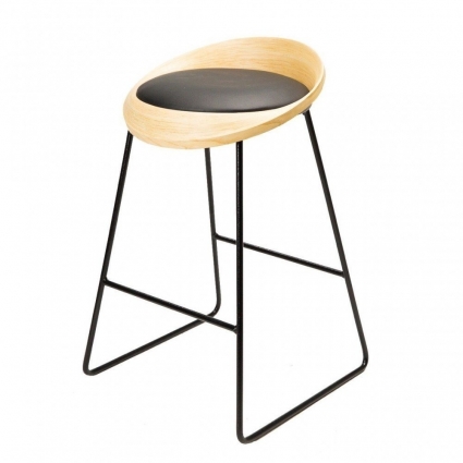 Барный стул MONTLY Roe ясень black 49x37x75 см,  стиль современный