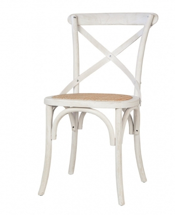Стул Mak-interior Cross back white brush 50x45x89 см,  стиль прованс и кантри
