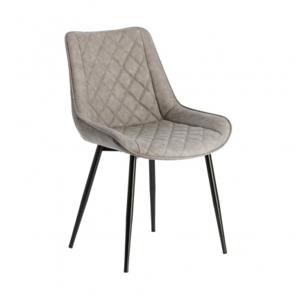 Стул La Forma Affair metal black PU taupe серого цвета 53x60x82 см,  стиль скандинавский