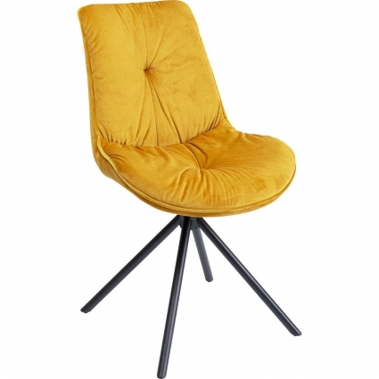 Стул мягкий KARE DESIGN Mila желтого цвета 51x65x88 см,  стиль современный