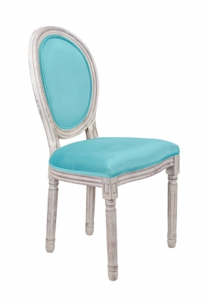 Интерьерный стул Mak-interior Volker marine blue голубого цвета 50x54x100 см,  стиль классический