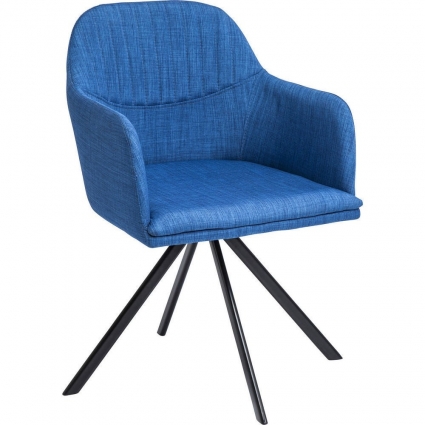 Стул с подлокотниками KARE DESIGN Palm Springs синего цвета, 52x55x79 см,  стиль скандинавский