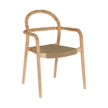 Стул La Forma Sheryl Beige из дерева с бежевым сиденьем, 57x55x81 см,  стиль эко