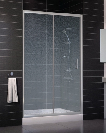 Душевая дверь в нишу Vegas Glass ZP 0120 07 02 стекло шиншилла, 120, раздвижная, профиль хром матовый
