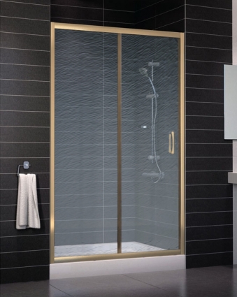 Душевая дверь в нишу Vegas Glass ZP 0120 05 02 стекло шиншилла, 120, раздвижная, профиль бронза