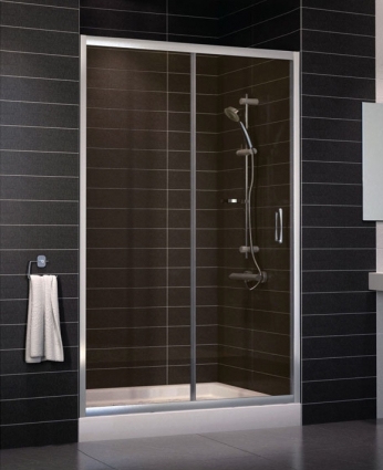 Душевая дверь в нишу Vegas Glass ZP 0125 08 05 стекло бронза, 125, раздвижная, профиль хром