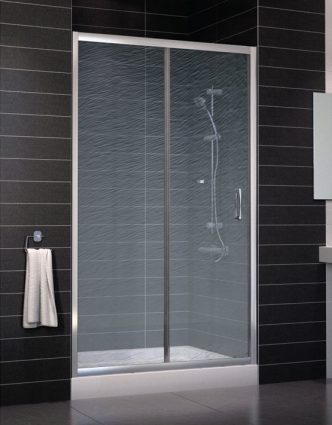 Душевая дверь в нишу Vegas Glass ZP 0115 08 02 стекло шиншилла, 115, раздвижная, профиль хром