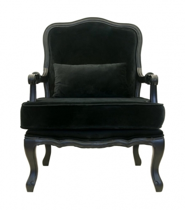 Кресло Mak-interior Nitro black для отдыха, с деревянными подлокотниками