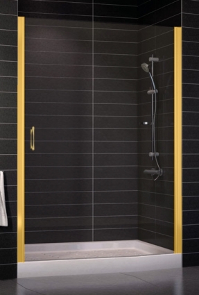 Душевая дверь в нишу Vegas Glass EP 0090 09 05 стекло бронза, 90, распашная, профиль золото