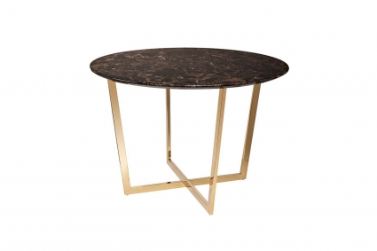 Обеденный стол Garda Decor Dark Emperador со столешницй из мрамора 110x110x76 см,  стиль современный