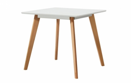 Обеденный стол E-style с белой столешницей, 80x80x75 см,  стиль скандинавский