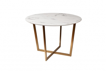 Обеденный стол Garda Decor Pearl со столешницей из мрамора 110x110x76 см,  стиль современный