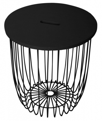 Кофейный столик bradexhome Easy большой черного цвета 40x40x41 см,  стиль современный