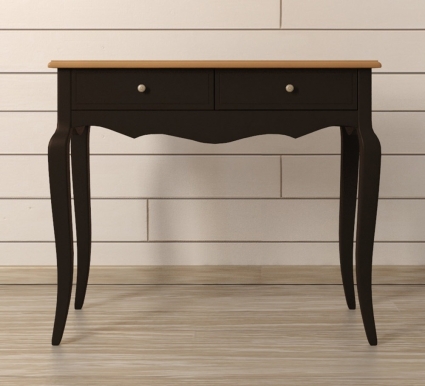 Консоль «Этажерка Leontina Black» с двумя ящиками, 90x38x77 см,  стиль классический