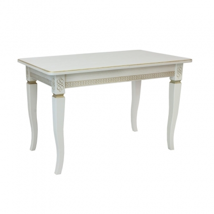 Стол Leset раздвижной Дакота 1Р Слоновая кость с золотой патиной, 160x70x76 см,  стиль классический