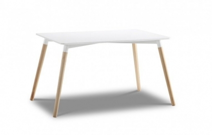 Обеденный стол E-style с белой столешницей, 120x80x75 см,  стиль скандинавский