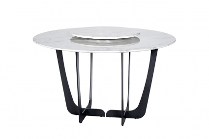 Стол Garda Decor обеденный Bianca Luna со столешницей из искусственного мрамора  120x120x75 см,  стиль скандинавский