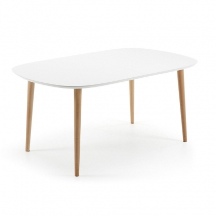 Обеденный стол Julia Grup La Forma Oakland White из натурального массива дерева 260x100x74 см,  стиль скандинавский