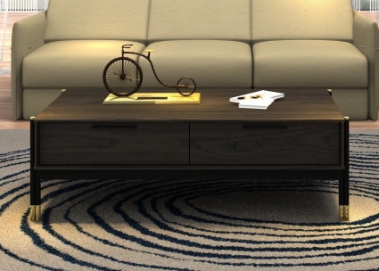 Журнальный столик MOD INTERIORS Benissa с двумя выдвижными ящиками, 124x59x40 см,  стиль современный