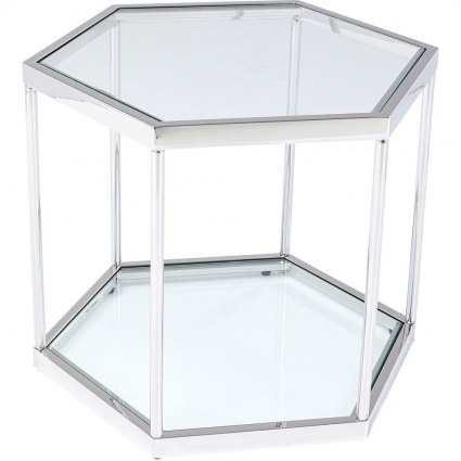Столик кофейный KARE DESIGN Combo серебристого цвета 48x45x55 см,  стиль современный