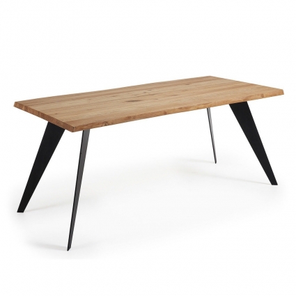 Обеденный стол La Forma Julia Grup NACK из натурального дуба и металла  180x100x75 см,  стиль скандинавский