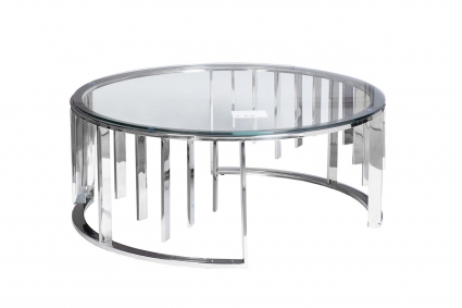 Стол Garda Decor журнальный со стеклянной столешницей  97x97x38 см,  стиль современный