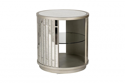 Стол Garda Decor кофейный зеркальный со стеклянной полкой 61x61x63 см,  стиль классический