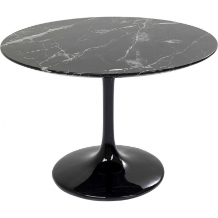 Обеденный стол KARE DESIGN Marble черного цвета 110x110x76 см,  стиль современный