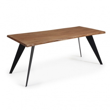 Обеденный стол La Forma Julia Grup NACK из античного дуба и металла  180x100x78 см,  стиль современный