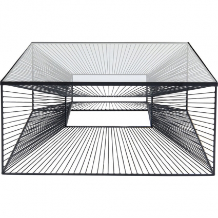 Столик кофейный KARE DESIGN Dimension из стекла и стали 81x81x38 см,  стиль хай-тек