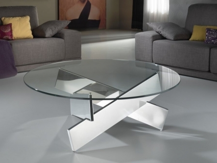 Журнальный стол Schuller Denver со стеклянной столешницей  105x105x39 см,  стиль скандинавский