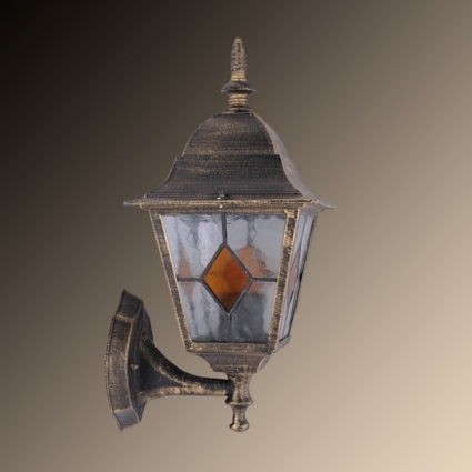 Уличный настенный светильник Arte Lamp Berlin A1011AL-1BN в стиле тиффани, цвет коричневый